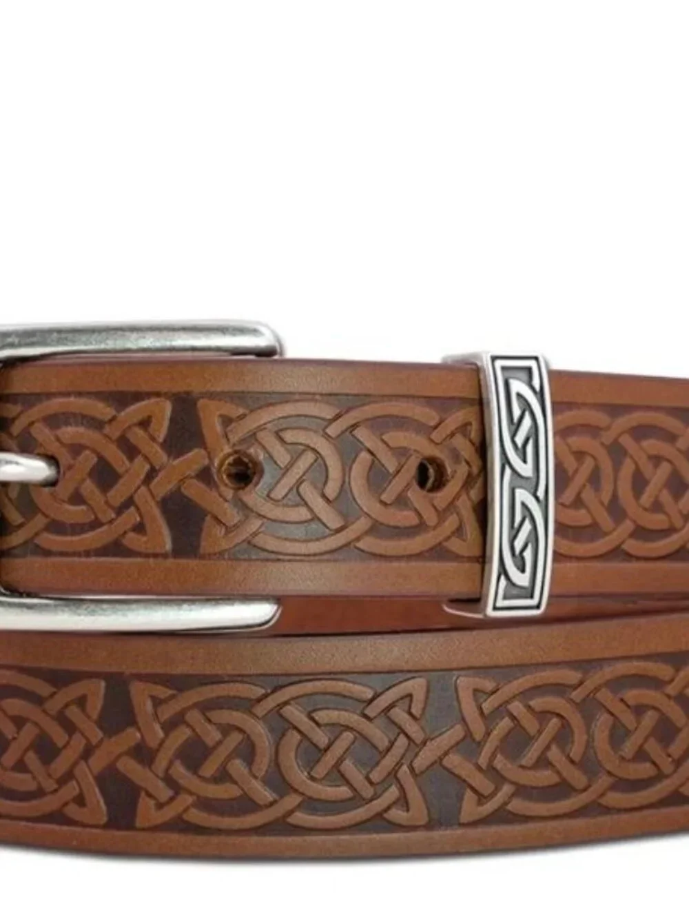 Lee River Owen Irish Celtic Brown Men's Leather Belt   NEW With Tags